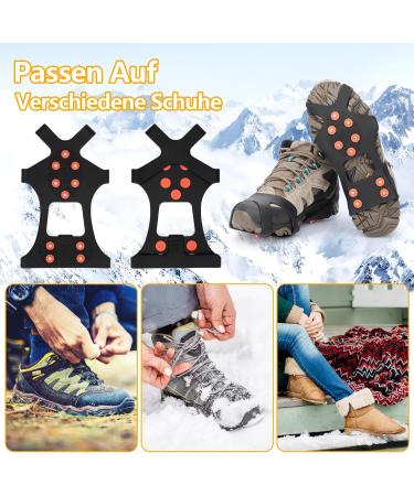 Buy Tboonor Ice Spikes for Shoes - Anti-Slip Crampons with 10 Spikes for Snow & Ice - Size L 40.5-45 (EU) - Orange Red - Buy Online on GoSupps.com
