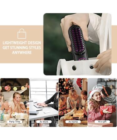 Portable Cordless Hair Straightening Brush - Lightweight Mini Thermal Comb with Negative Ion Technology for Effortless Styling - Buy Online on GoSupps.com
