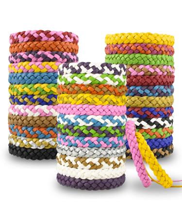 36 Pack Mosquito Repellent Bracelets, PU Leather Insect & Bug Repellent Wrist Bands for Kids & Adults Outdoor Camping Fishing Traveling