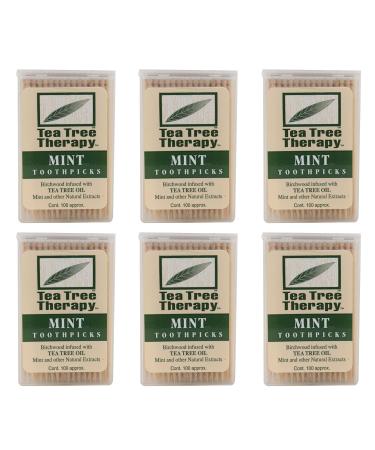 Tea Tree Therapy - Tea Tree & Menthol Toothpicks 100-count (Pack of 6) - Buy Online on GoSupps.com