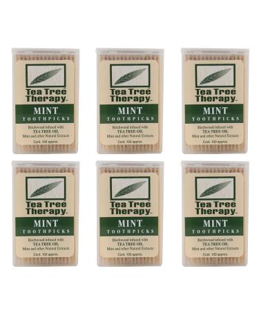 Tea Tree Therapy - Tea Tree & Menthol Toothpicks 100-count (Pack of 6)