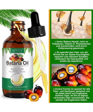 PBeauty 2x Organic Batana Oil Vegan for Hair Face & Nails Cold Pressed 60ml For Hair Growth & Skin Care Oil against Hair Loss & Split Ends Hair Growth Hair Care 2 x 60ml - Buy Online on GoSupps.com