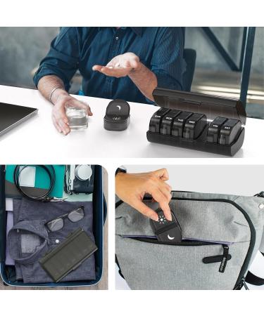 Weekly Pill Organizer 2x a Day | Travel AM PM Pill Box with Privacy Protection | 7-Day Large Capacity for Medications & Supplements - Buy Online on GoSupps.com