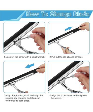 Shower Squeegees for Glass Doors 10'' Shower Squeegees with Shower Door Hook Squeegee Shower Window Cleaning Tools with Replacement Silicone Blade for Bathroom Door Car Mirror Wiper - Buy Online on GoSupps.com