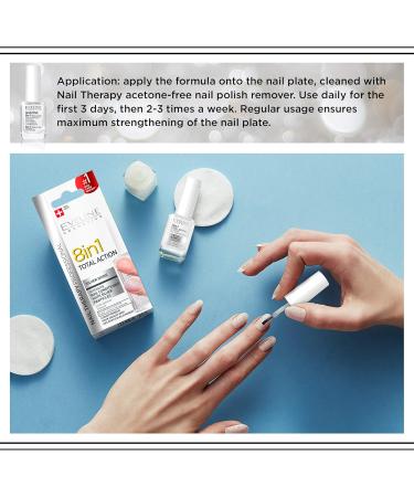 Eveline 8 In1 Total Action Intensive Nail Conditioner Silver Shine 12ml - Buy Online on GoSupps.com