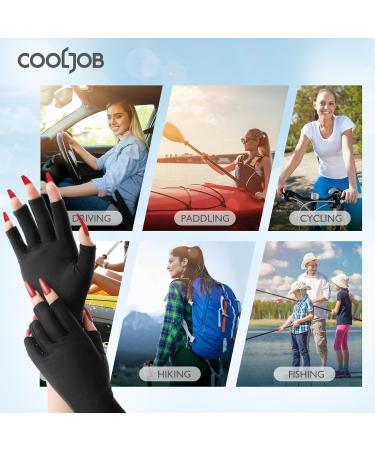 COOLJOB Anti-UV Gloves for Nail Lamp | UPF50+ UV Protection for Manicures | Fingerless Skin Care Gloves for Men & Women | Black 1 Pair - Buy Online on GoSupps.com