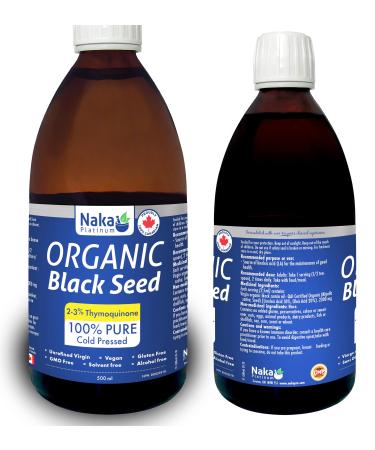 Naka Platinum Organic Black Seed 2300mg 100% Pure Cold Pressed Made in Canada (500ml)