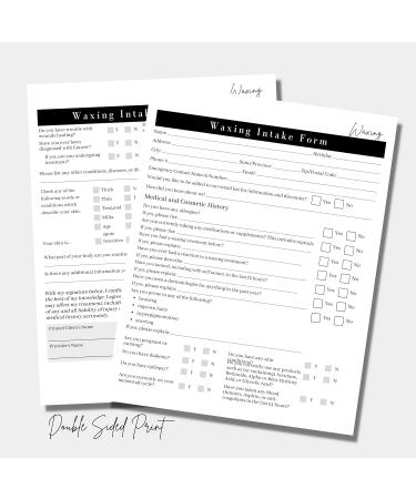 75 Wax Consumption & Post-Treatment Forms | A1 Size | Client Signature | 25 Intake 25 Constant 25 Follow-Up | International Shipping - Buy Online on GoSupps.com