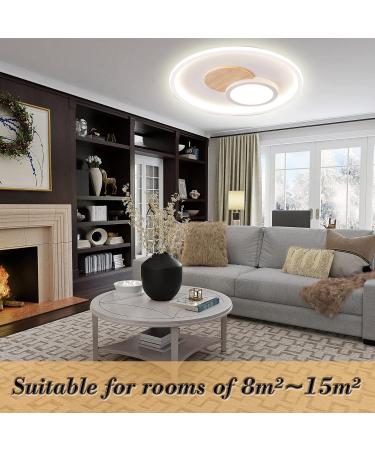 Fitzmia LED Ceiling Light | Modern Dimmable Wood Ceiling Lamp with Remote Control for Bedroom Children's Room Living Room & Kitchen ( ?31.5cm 24W) - Buy Online on GoSupps.com
