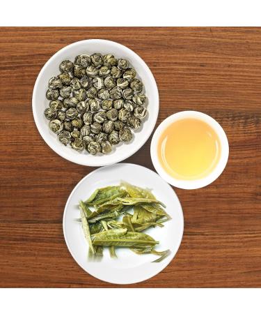 Jasmine Dragon Pearls 50g Loose Leaf Green Tea - Natural Hand Rolled Jasmine Green Tea with Floral Scent and Tonic Effects - MQUPIN - Buy Online on GoSupps.com