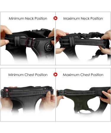 Nestroad Black Dog Harness for Small Dogs - Cushioned Anti-Training Comfortable Fit (S: Neck 28-38cm Chest 38-53cm) - Reflective Strip Available - Buy Online on GoSupps.com
