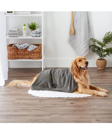 Bone Dry X-Large Pet Grooming Towel Collection, Absorbent Microfiber - Gray 41x23.5 - Buy Online on GoSupps.com