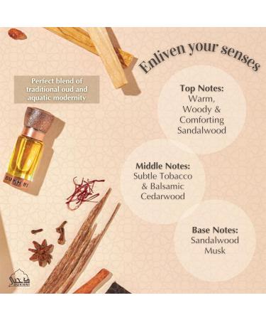Dukhni Sandalia Attar Perfume Oil 6ml of Premium Sandalwood Oil, Authentic Sandalwood fragrance oil for Men & Women | Luxurious Islamic Gift | Alcohol-Free & Vegan - Buy Online on GoSupps.com