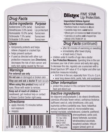 Blistex Five Star Lip Protection SPF 30 - 0.15 OZ (12 Pack) | Smooth Hydration & UV Defense for All Skin Types - Buy Online on GoSupps.com