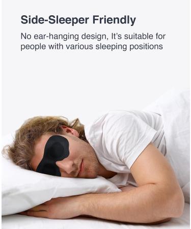 Acousdea Large No Strap Sleeping Eye Mask for Men and Women - 100% Light Block-Out, Comfortable, Soft, Side-Sleeper Friendly - Best for Traveling - Zero Pressure Eye Mask for Sleeping - 1 Count - Buy Online on GoSupps.com