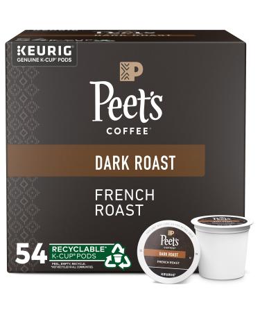 Peet's Coffee, Dark Roast K-Cup Pods for Keurig Brewers - French Roast 54 Count (1 Box of 54 K-Cup Pods) Packaging May Vary 54 Count (Pack of 1)