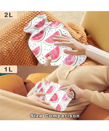 Shop Naanle Watermelon Slice Heat Bottle 1L | Transparent Hot Water Bottle with Cover for Pain Relief & Warmth Therapy - Buy Online on GoSupps.com