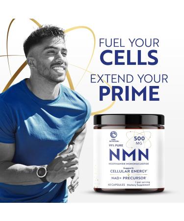 NMN Supplement 500mg | 99% Pure | NAD+ Precursor for Cellular Energy Longevity Repair and Healthy Aging Support | Third-Party Tested & Non-GMO | Nicotinamide Mononucleotide | 60 NMN Capsules - Buy Online on GoSupps.com