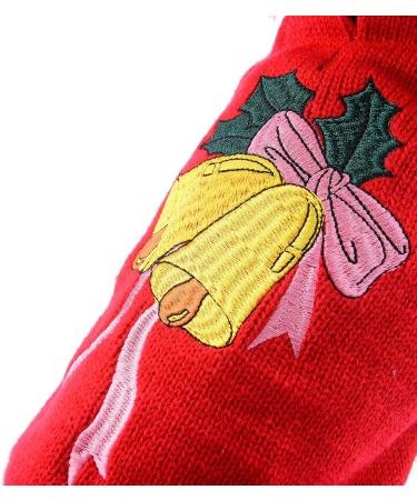 Hrttsy Christmas Dog Sweater - Warm Winter Pullover for Small & Medium Dogs | Cozy Pet Coat with Hood & Red Bell Costume - Buy Online on GoSupps.com