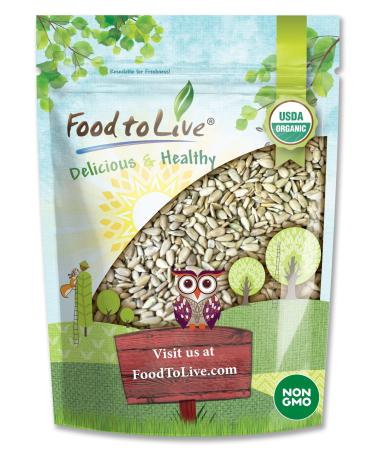 Organic Sprouted Sunflower Seeds, 2 Pounds  Non-GMO, Kosher, No Shell, Unsalted, Raw Kernels, Vegan Superfood, Sirtfood, Bulk 2 Pound (Pack of 1)