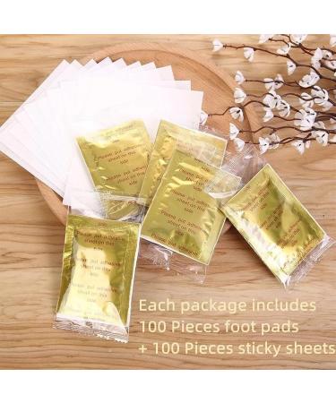 FIWOODELF Gold Foil Foot Pads 100 Pieces Foot Patches Ginger Bamboo Vingear Deep Cleansing Foot Pads - Buy Online on GoSupps.com