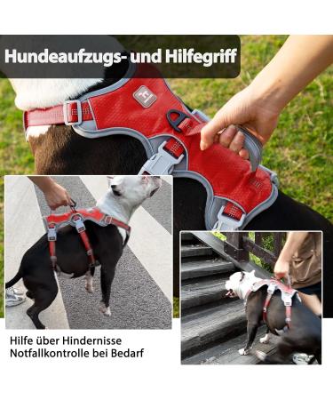 Huntboo Safety Harness for Large Dogs - No Escape Reflective Vest with Padded Handle Adjustable for Comfortable Walks (Red L) - Buy Online on GoSupps.com