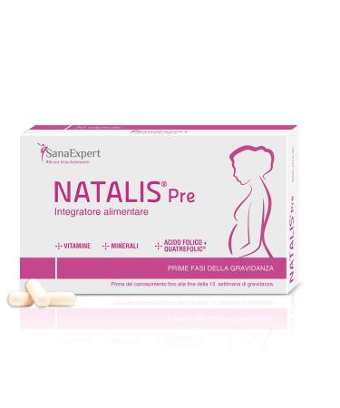 SanaExpert Natalis Pre Premium prenatal multivitamin Supplement with folic Acid Iron Vitamins Minerals 30 Capsules (1)