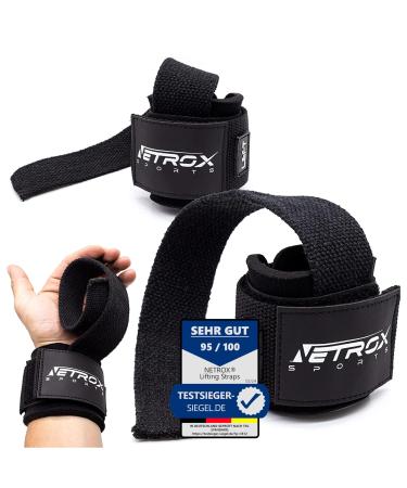 NetroxSports - Lifting Straps |Professional train aids with wrist bandage |For bodybuilding weight lifting strength training strength training & fitness |Suitable for heavy weights |Men & women textile