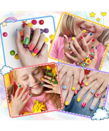 ETYJO Girls Nail Varnish Set - Non-Toxic 6 Colors Peel-Off Water-Based Kids Nail Polish Kit - Ideal Gift for Girls, Toddlers, Teens - B-Candy - Buy Online on GoSupps.com