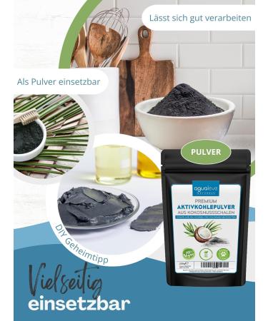 AGUALEVE Premium Activated Carbon Powder 200g - 100% Natural Coconut Shells | Versatile for Bathroom Kitchen & Garden | Vegan & Chemical-Free - Buy Online on GoSupps.com