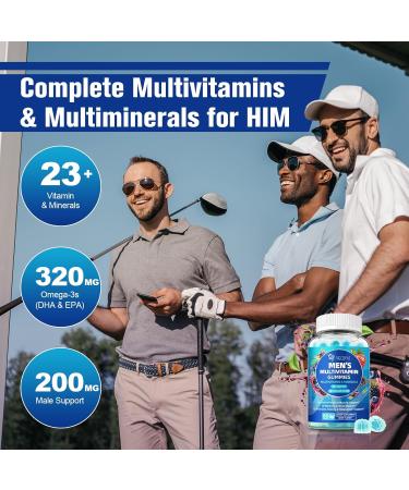 Multivitamin for Men Mens Multivitamins Gummies w/Omega-3 Probiotics Inositol Folate Biotin Zinc Vitamins A C D E B Support Heart Brain Muscle Energy Sugar-Free Berry Flavor 60 Count (Pack of 1) - Buy Online on GoSupps.com