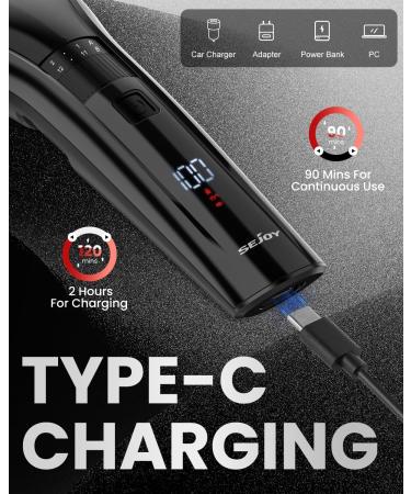 Sejoy Hair Clipper - Cordless Rechargeable Hair Clippers for Men Women & Children with LED Display - Home Haircut Includes 2 Replacement Blades - Buy Online on GoSupps.com