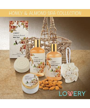Luxury Home Spa Gift Basket - Honey & Almond Scent | Bath & Body Set for Men & Women - Buy Online on GoSupps.com