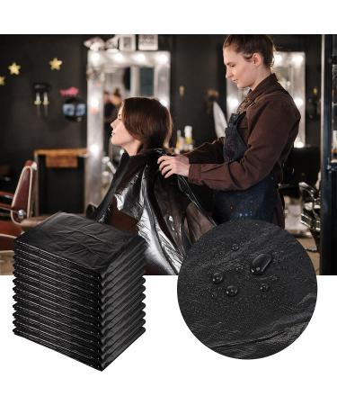 Pack of 100 Black Salon Capes - Disposable Waterproof Hair Dye Apron for Barber, Stylist, and Coloring - 51.2x36.2 Inch - Buy Online on GoSupps.com