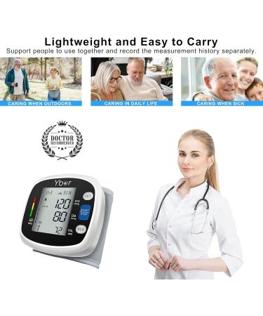 Ybor Automatic Blood Pressure Monitor 2.4" Extra Large LCD Display & Adjustable Wrist Cuff 99x2 Reading Memory for Home Use - Buy Online on GoSupps.com