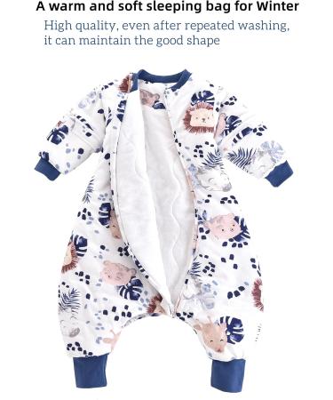 Chilsuessy Jungle Lion Toddler Sleeping Bag with Feet - 2.5 Tog, Removable Sleeves - Winter Sleep Sack for Babies 4-5 Years - Buy Online on GoSupps.com