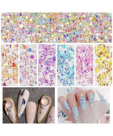 FULZTEY 810Pcs Crystal Mermaid Rhinestones Set 3D Matte Candy Colorful Rhinestones Mixed Gems Beads Flatback Crystal Glass Rhinestones Nail Decoration for Nail Art DIY Crafts Clothes Shoes Jewelry