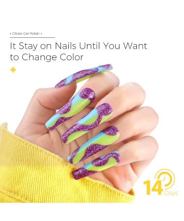 BURANO Glitter Gel Nail Polish Set - 6 Colors UV LED Soak Off Collection with Gift Box - Buy Online on GoSupps.com