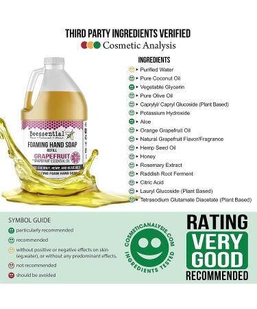 Beessential Grapefruit Foaming Hand Soap Refill 64 oz | All-Natural with Aloe & Honey | Made in USA - Buy Online on GoSupps.com