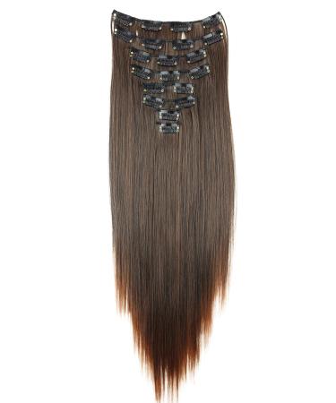 CAISHA XL 24" 7 Pieces Set CLIP IN EXTENSIONS Hairpiece Straight Brown Mix CE18 brown mix #2T30 CE18