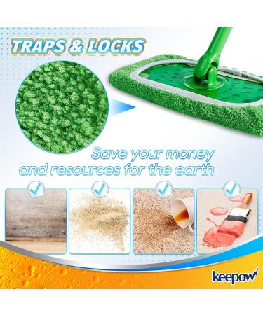 KEEPOW Reusable Wet Pads for Swiffer Sweeper Mop - 8 Pack Microfiber Cloths for Hardwood Floor Cleaning - Buy Online on GoSupps.com