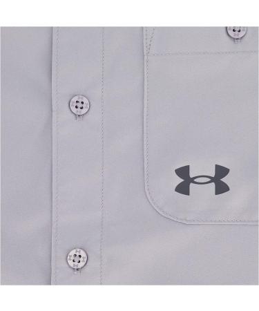 Under Armour Boys' XL Outdoor Short Sleeve Woven Button Down Shirt - Mod Gray - Buy Online on GoSupps.com