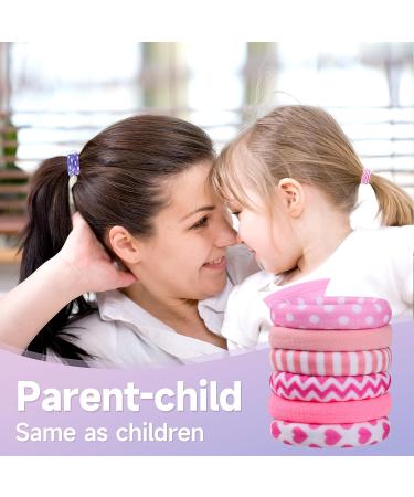 48 Pcs Seamless Nylon Elastic Hair Ties for Girls - Cute Fabric Ponytail Holders in 48 Colors with Prints - No Damage Hair Accessories for Women - Buy Online on GoSupps.com