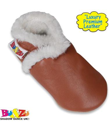 SHADOW DANCE UK Baby Shoes | Soft Sole Toddler Shoes for Boys and Girls | Newborn Leather Winter Booties (Tan, Size 31) - 0-6 Months - Buy Online on GoSupps.com