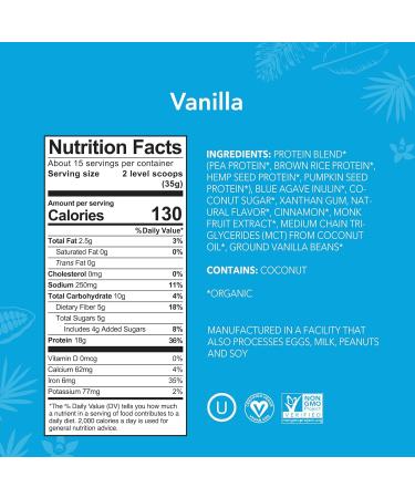 ALOHA Organic Plant-Based Protein Powder Vanilla 19.6oz Protein Bars Peanut Butter Chocolate Chip 1.98oz Pack of 12 Bundle - Buy Online on GoSupps.com