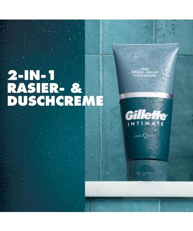 Gillette Intimate Care Razor Set for Men - 2-in-1 Shaving & Shower Cream with Aloe - Paraben-Free - Perfect Gift - 177 ml - Buy Online on GoSupps.com