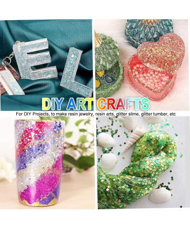 HOLOGRAPHIC Chunky Glitter - Turquoise 100g | Craft Glitter for Resin Face Nail Body Slime & Festival Art - Buy Online on GoSupps.com