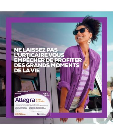 Allegra Hives 12-Hour Itchy Skin Relief Due to Hives Allergic Skin Reactions Non-Drowsy Allergy Medication 60 mg Fexofenadine Hydrochloride Antihistamine Adults and Kids 12 and Older 36 Tablets - Buy Online on GoSupps.com