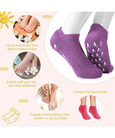 JaGely Moisturizing Gel Spa Socks for Dry Cracked Feet - 6 Pairs, Multicolored - Buy Online on GoSupps.com