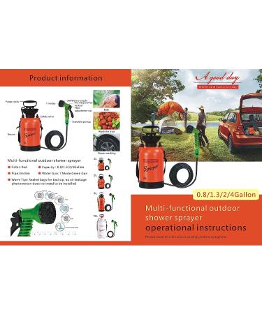 CLICIC 2 Gallon Pressure Sprayer with 7 Spray Modes for Camping Shower and Pet Bath - Buy Online on GoSupps.com